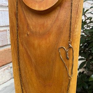 Delicate Heart mixed metal necklace